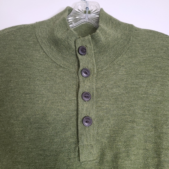 Red Ale by Alesbury Men Riverside button Mockneck Sweater Olive sz Large - Picture 2 of 6